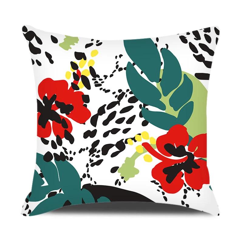 Modern Style Cushion Cover Abstraction Geometric Floral Plant Printed Pillow Cover Home Sofa Chair Decorative Pillowcase 45*45cm