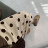 Pencil Skirt Women's Fashionable Polka Dot Knitted Midi Skirt High Waist Slim-Fitting Thickened Slit Skirt