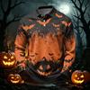 Men's Quick Dry Mesh Golf Shirt Long Sleeve Halloween Print Performance Top