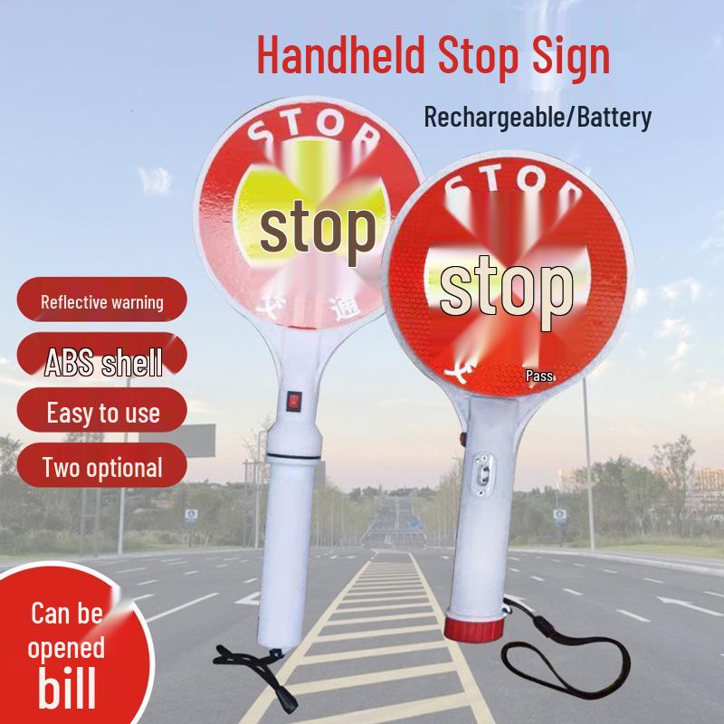 Rechargeable LED Traffic Warning Baton - Emergency Flashing Light Stick for Outdoor Use