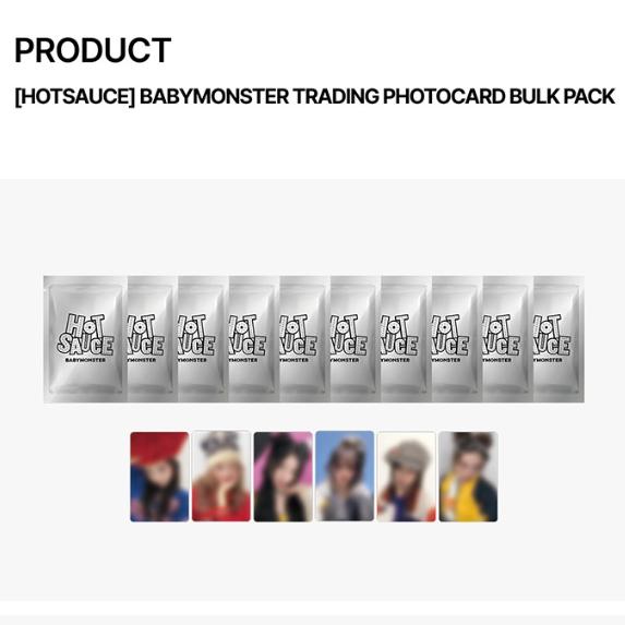 Pre-order BABYMONSTER HOTSAUCE Trading Photo Card Bulk Pack
