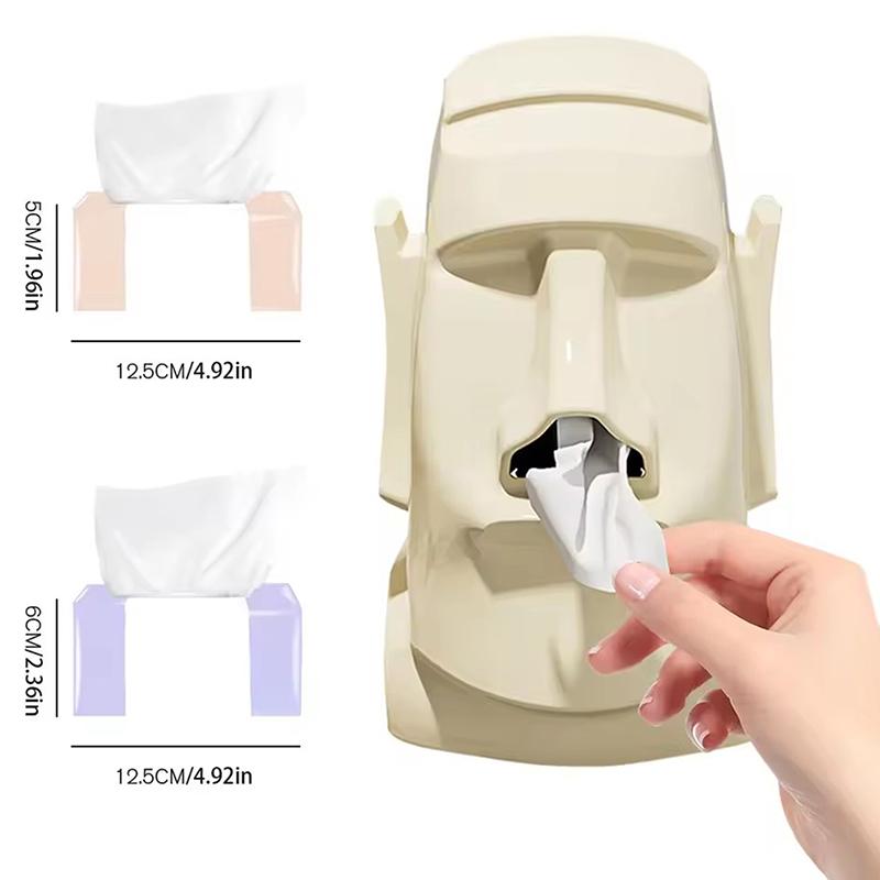 Creative Stone Figure Paper Towel Box Glasses & Headphone Holder Tissue Holder Tissue Container Home Office Desktop Decoration