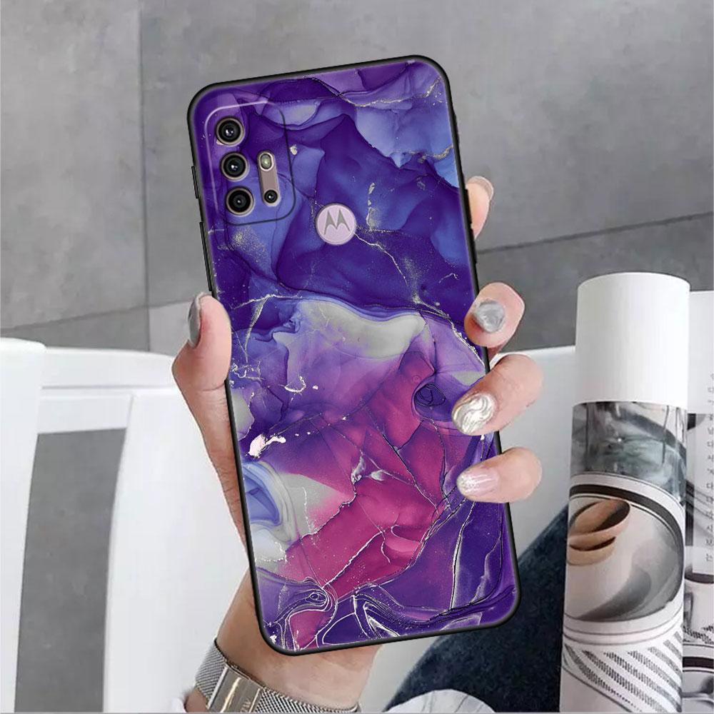 Мягкий чехол с мраморным узором для Motorola G60 G30 Edge 20 30 G22 G9 Play G52 G8 G9 Power G50 One Fusion, черный чехол для телефона Moto G82