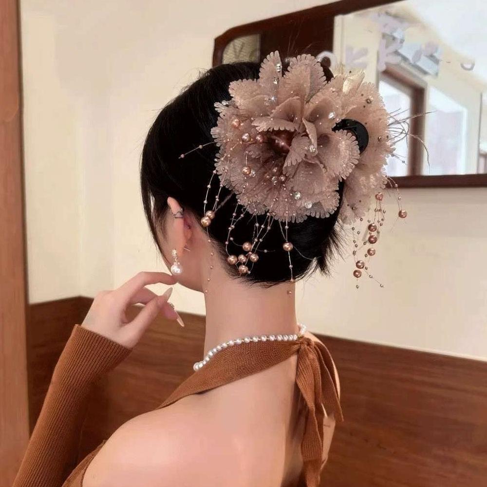 Women's Flower Hair Clip High Quality Acrylic Non-slip Grab Clip Shark Clip Women's Daily Hair Clip