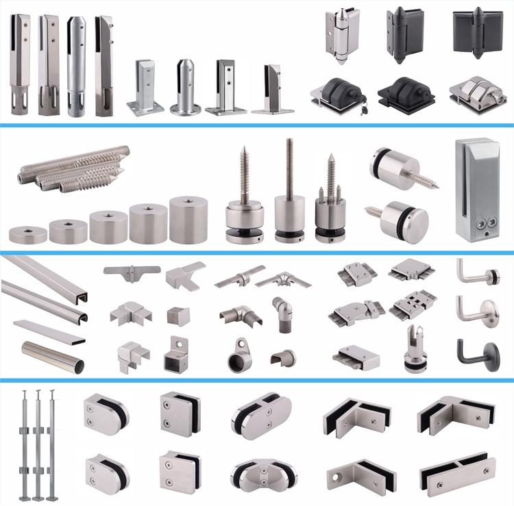 Stainless Steel Modern Casting Pool Glass Fencing Bolt Down Spigot for Balcony and Villa