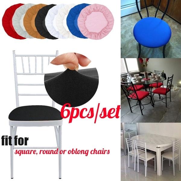 

6Pcs Removable Elastic Stretch Slipcovers Dining Spandex Chair Seat Cover золотой