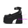 Fashion Classic Female Loafers Shoes New Autumn Thick Heels Patent Leather Buckle Pumps Retro Girls Platform High-Heeled Shoes for Women