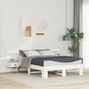 Bed Frame with Headboard White 120 x 190 cm Solid Pine Wood