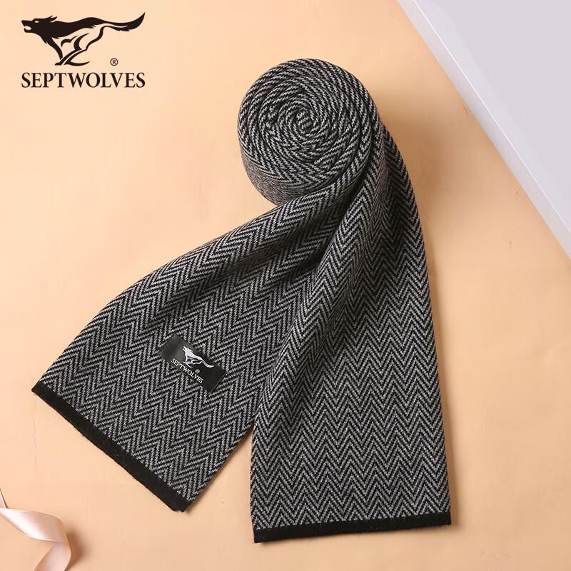 

Septwolves Men s 100% Pure Wool Winter Scarf