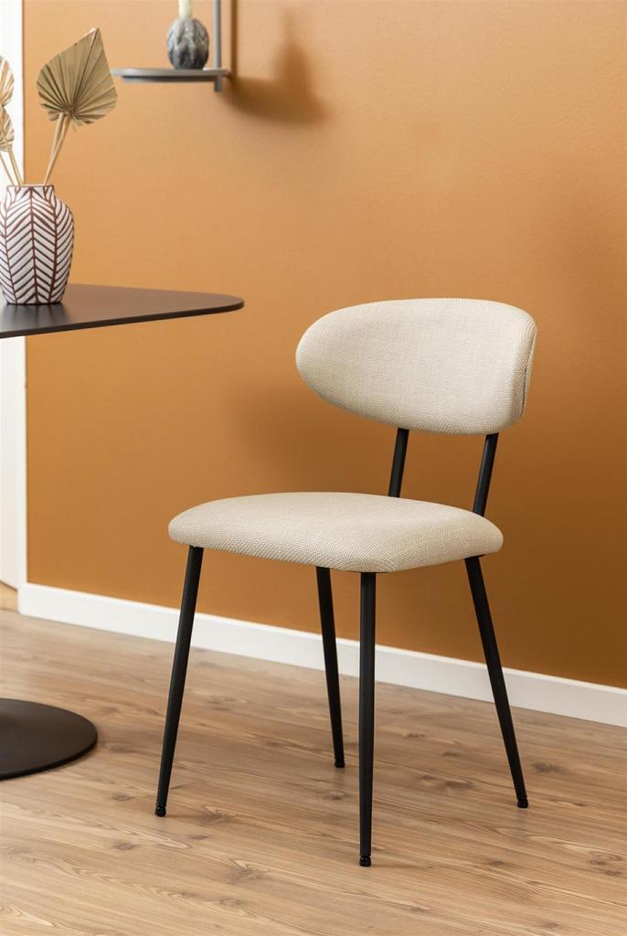 Denise Beige UPHOLSTERED CHAIR Scandinavian Style