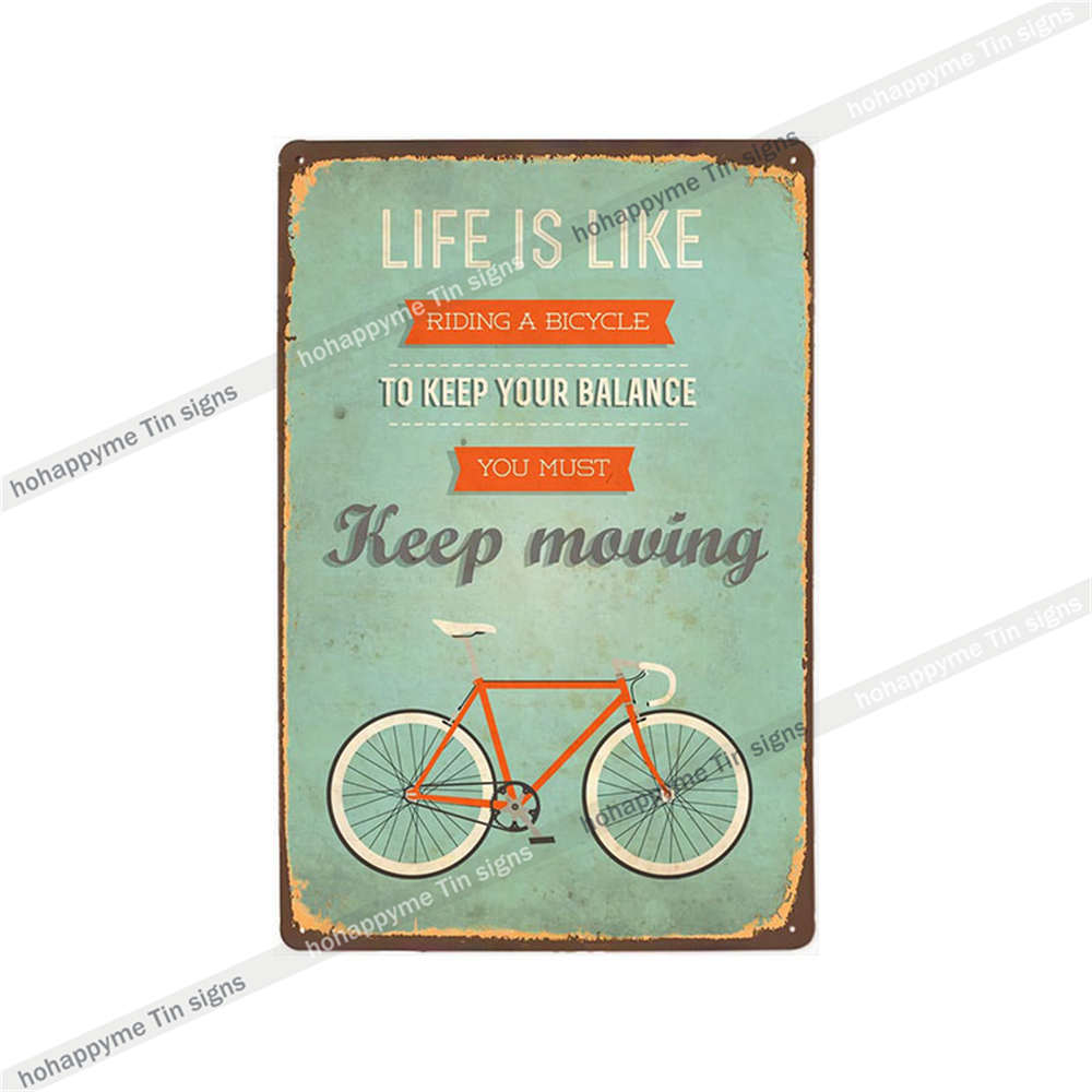 Fahrrad fahren Schilder Blech Metall Retro Plakette Dekoration Fahrradladen Bar Pub Club Café Vintage Wandkunst Eisenmalerei Poster 20x30cm