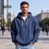 Easy Wear Versatile Outerwear Men Waffle Texture Sweatshirt, Loose Fit Long Sleeve Pullover Tops with Oversized Knit Sweatshirt for Front Pocket,