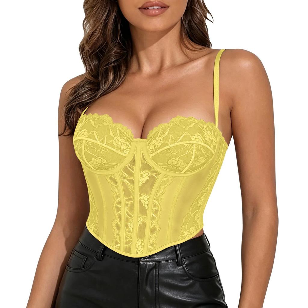 Women's Lace Trim Racerback Camisole Shapewear Top Slimming Bodysuit for Everyday Wear and Layering