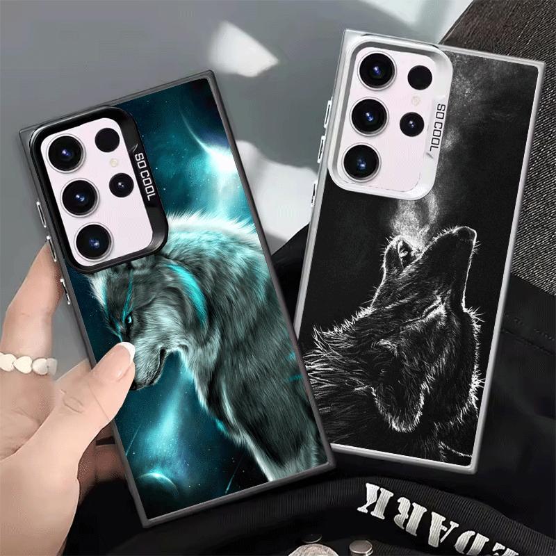 Wolf Moon Animal Soft Phone Case for Samsung Galaxy S24 S25 FE S26 Edge S23 Ultra S22 Plus S21 + Shockproof Cover Back Shell
