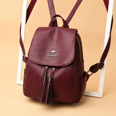 Fashion Backpack Women's Tassel Pendant Casual Travel Backpack