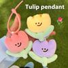 Cute Cartoon Plush Tulip Keychain Soft Stuffed Flower Dolls Bag Pendant Kawaii Plush Flower Decoration Accessories Girls Gifts