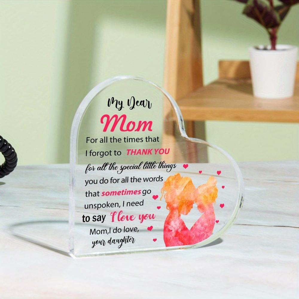 Mom Heart Keepsake - Appreciation Plaque for Birthday, Christmas & Mother's Day
