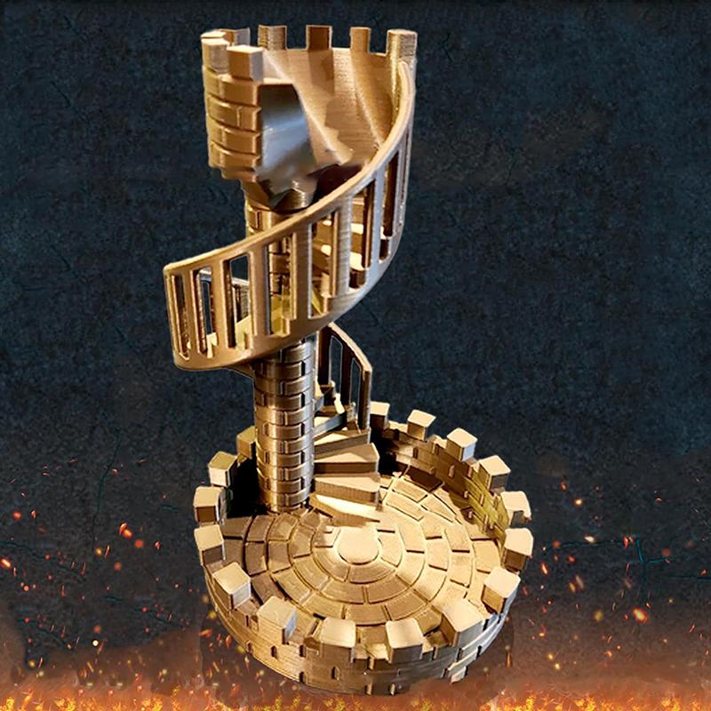 Clear Dice Tower Castle Dice Tower Game Props Ornaments Decompression Toys 5Pcs Dice Included Perfect Ancient Roman Castle Them