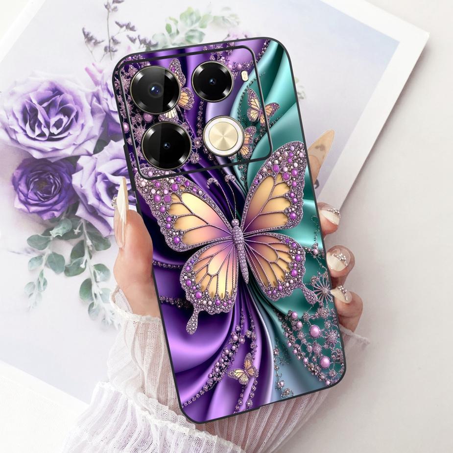 Für Infinix Note 40 40X 5G Hülle X6852 Neue Schmetterlingsbemalte Abdeckung Weiche Silikonhülle Für Infinix Note 40 Pro Plus Note40 X Hülle