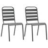 Day and Night - Day and Night Stackable Garden Chairs 2 Units Gray Steel