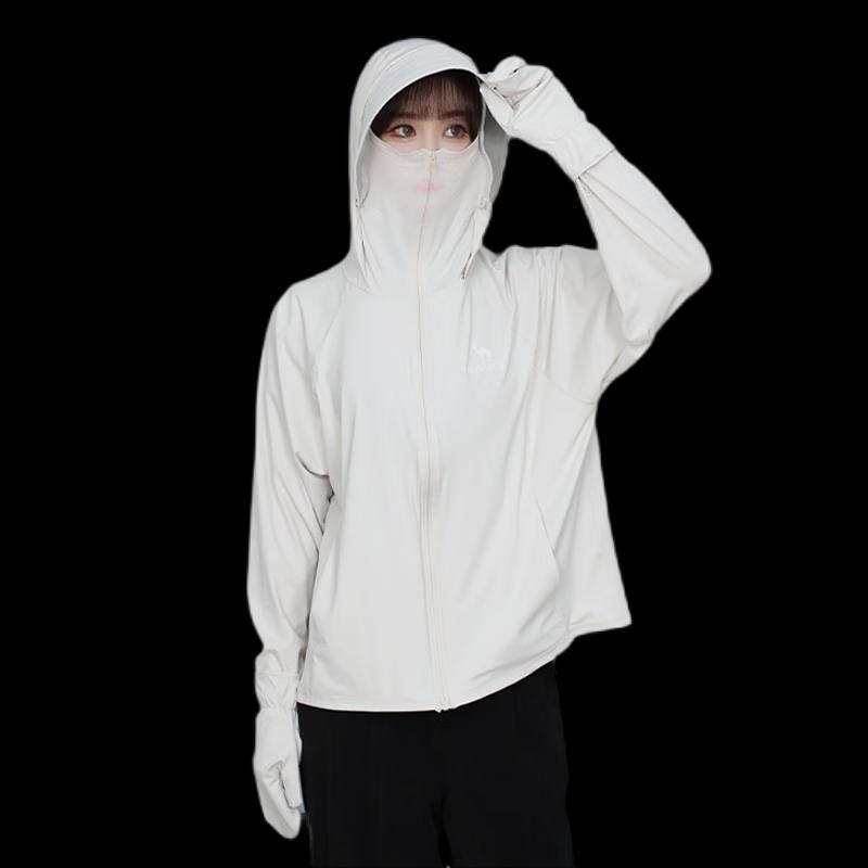 Camel Women s UV Protection Knit Hoodie with Integrated Gloves XL