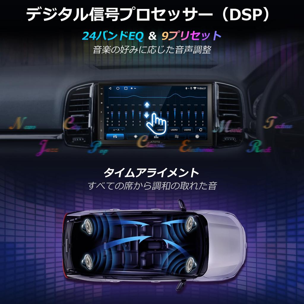 ATOTOZONE A5L Android Navigationssystem mit Display Wireless CarPlay Android GPS AI und Rückfahrkamera 2-DIN 7-Zoll Audio, Wi-Fi/BT/USB-Tethering, &