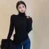 Women's Slim Fit High Neck Knitted Fringe Sweater - Winter Fashion Long Sleeve Pullover