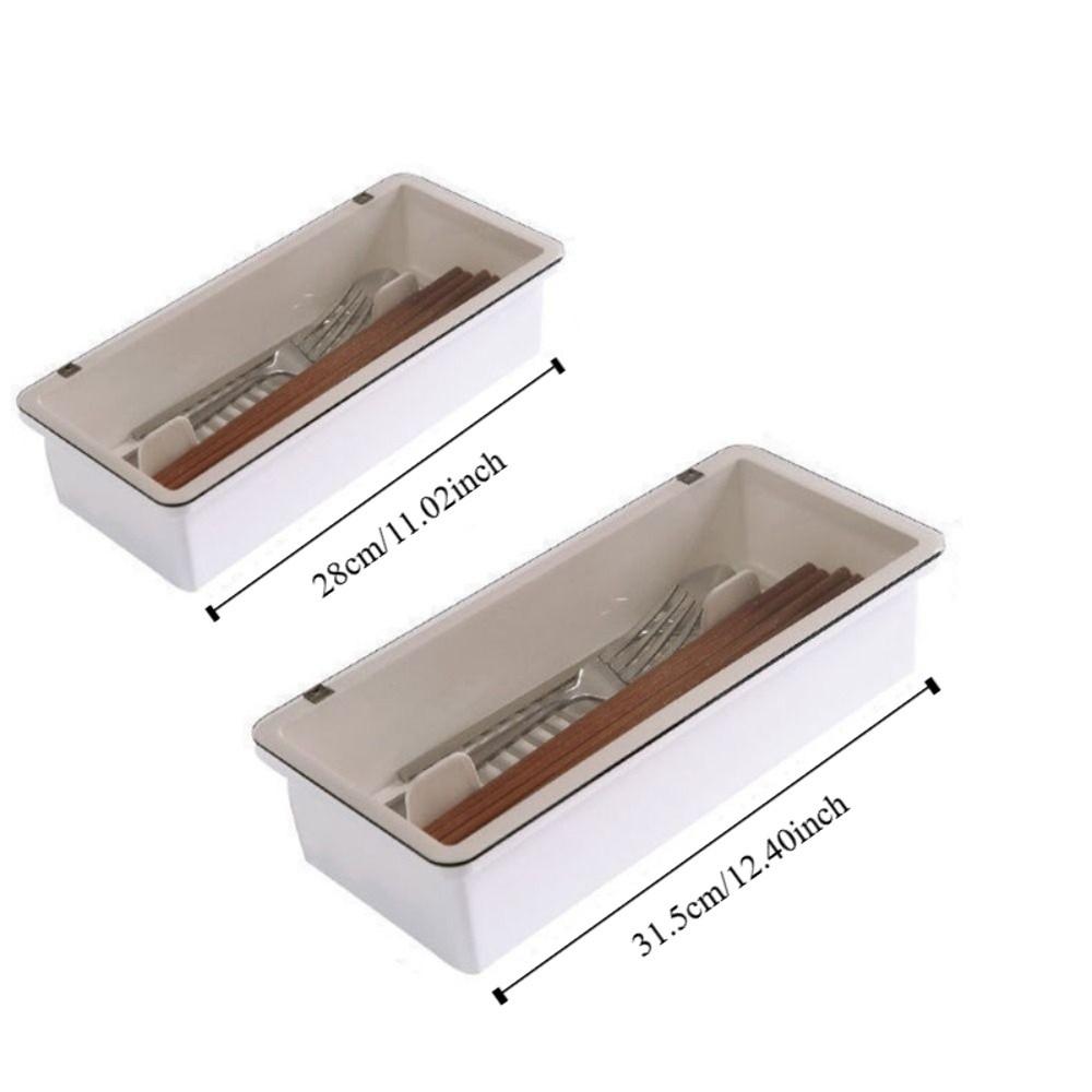 Plastic Utensils Drawer Organizer Drainage Cutlery Storage Box Chopstick Box  Utensil Holder