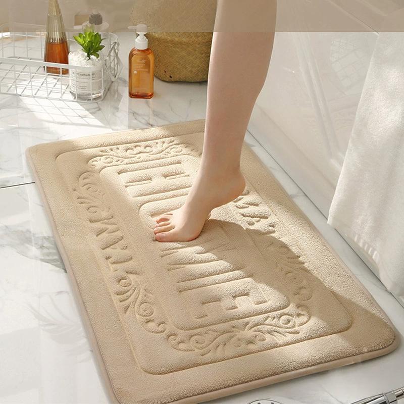 HOME Letter Bathroom Mat SBR Non-slip Bathroom Carpet Washbasin Bathtub Edge Carpet Shower Room Door Mat Home Decoration