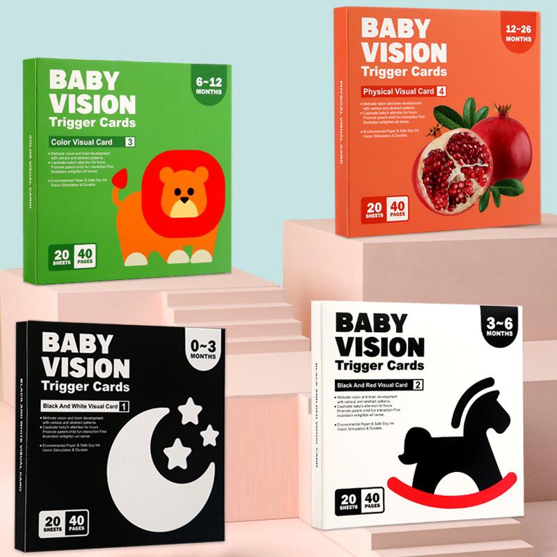 1 Set Early Education Toy For Nerborns Black White Flash Cards High Contrast Visual Stimulation Colour Cards Baby Montessori Toy