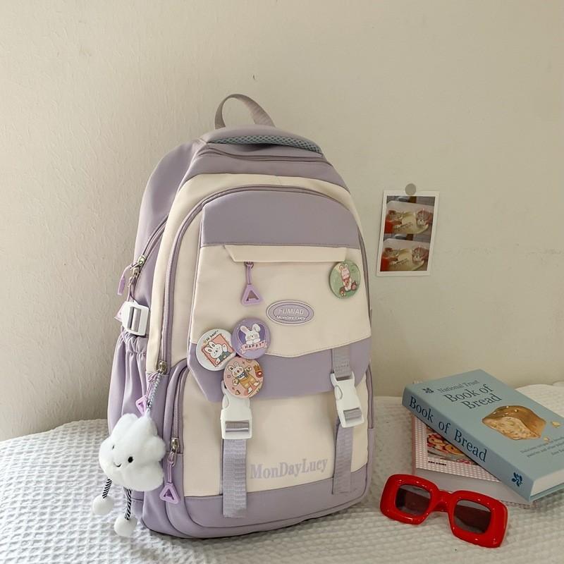 Spacious Waterproof Backpack For School And Commute With Cushioned Straps фиолетовый
