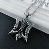 Viking Norse Trident Pendant Necklace Stainless Steel Jewelry for Men Women Retro Viking Accessories Gift