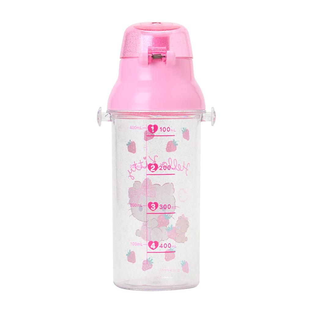 Sanrio Clear Bottle Hello Kitty Cap Saturated Polyester Resin Lid Polypropylene Silicone Rubber Includes Name Sticker Dishwasher Safe 605719 One-Touch