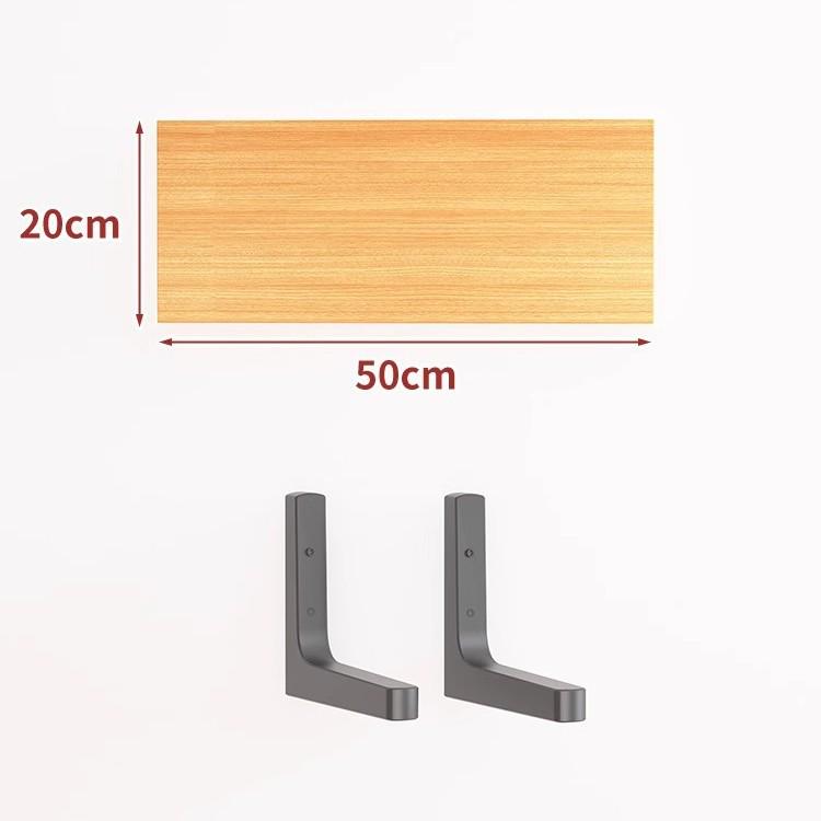 Paint-Free Floating Wall Shelf: Wooden Wall-Mounted Bookshelf and Storage Plank