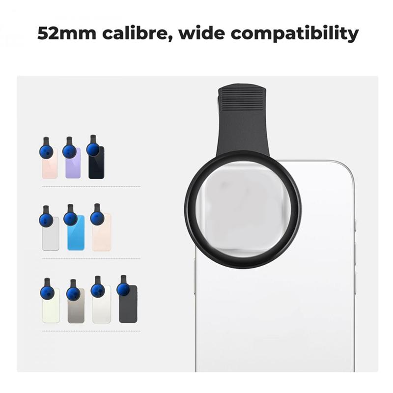 New Arrival 52Mm Phone ND Filter ND2 To ND400 Clip-On Variable Neutral Density Filter For Phone Mobile Smart Phone Camera