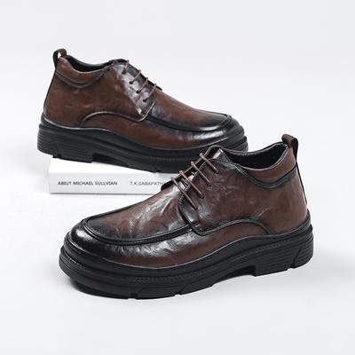 Herren-Stiefeletten Britischer Stil Dicke Sohle Lässige Outdoor-Kleidung Verschleißfest Mode Runde Spitze Arbeitsschuhe Frühling Herbst Hauptangebot