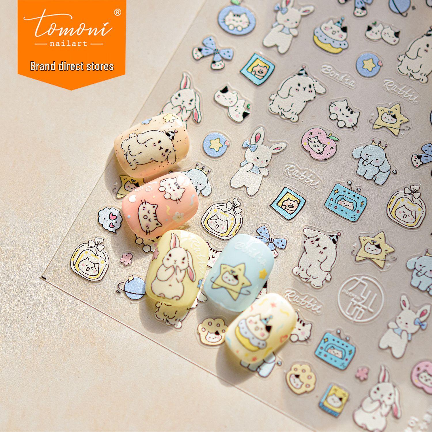 

Tomoni Japanese Bunny Nail Art Stickers - Thin, Tough, Kids Graffiti Style Jewelry Stickers