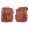 Leather Backpack Shoulder Bag 17" Laptop Rucksack Office School Handbags