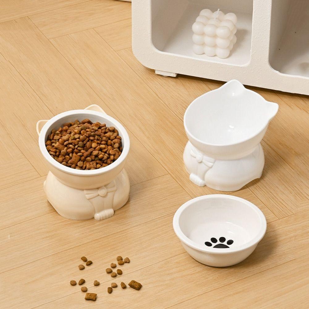 Ceramic Cat Bowl Cute Dog Food Feeding Basin Pet Supplies Pet High Foot Bowl  Water Container