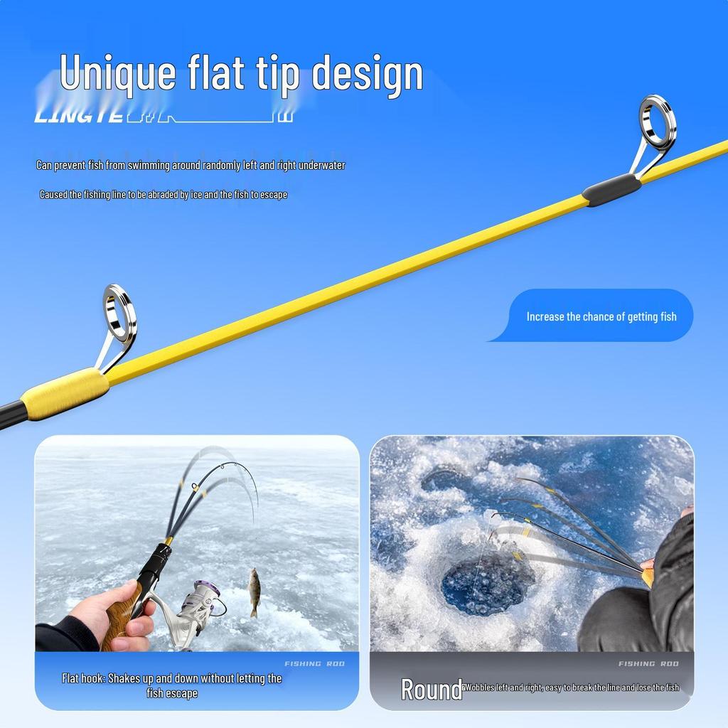Ultra-Short Mini Ice Fishing Rod Set with Portable Handle - Perfect for Winter Fishing