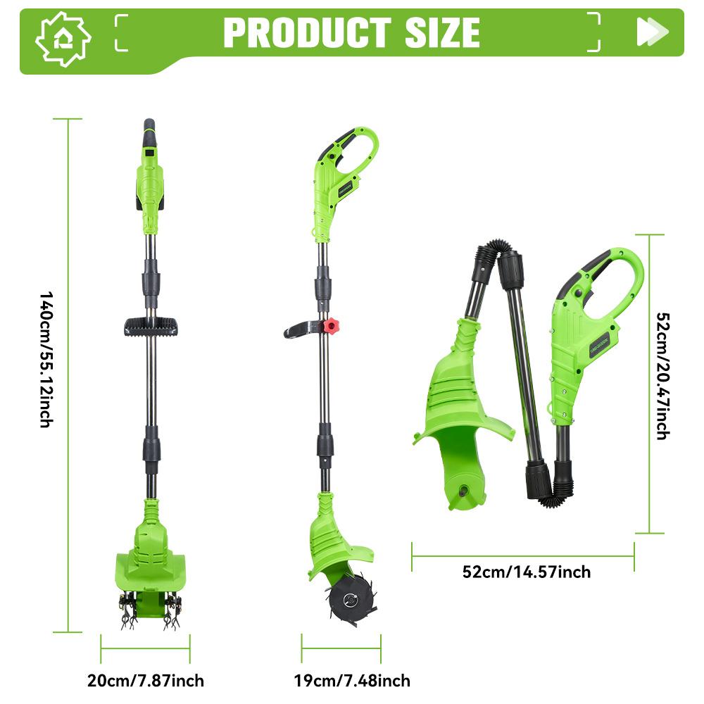 ONEGREEN 2W1 Elektryczny Kultywator Glebogryzarka Kosiarka Rototiller Do Uprawy Gleby Narzędzie Skaryfikujące Do Akumulatora Makita 18V Pin
