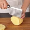 New Stainless Steel Potato Chip Dough Vegetable Crinkle Wavy Cutter Slicer Fruits Food Cutterly Tool
