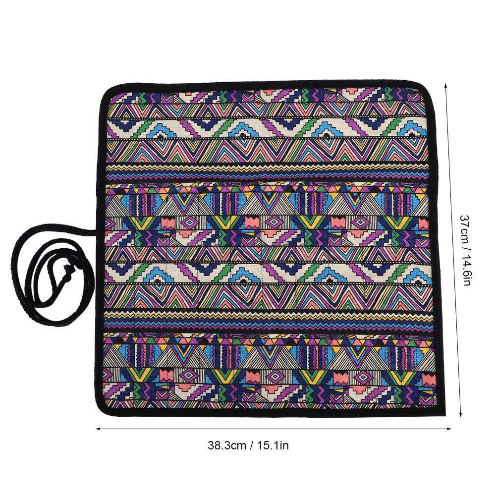 20 Holes Handmade Canvas Paintbrush Holder Paint Pen Case Stationery Pen Storage Pouch
