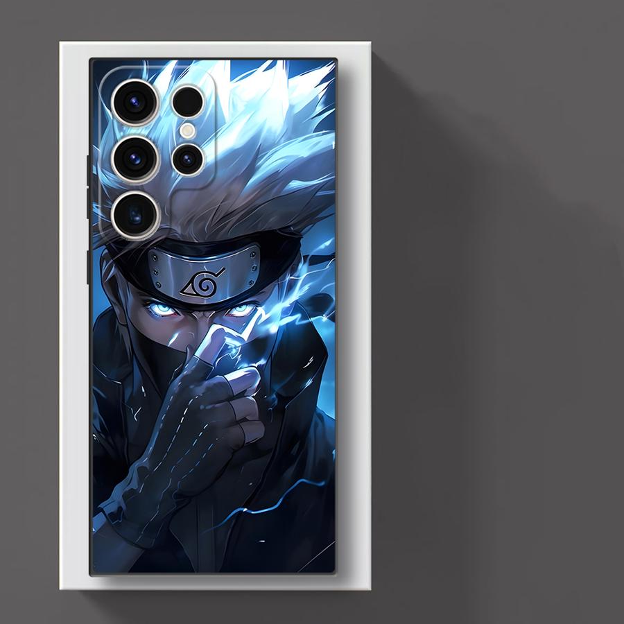 

Black Soft Phone Cover Case for Samsung Galaxy S23 Ultra S21 FE S24 Plus S25 Edge S20 Handsome Cool Kakashi Galaxy S22+ 5G