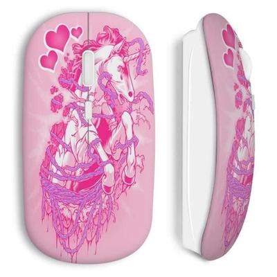 Souris Sans Fil - Pink - Licorne - Rose - USB Wifi - Compatible Mac Et PC