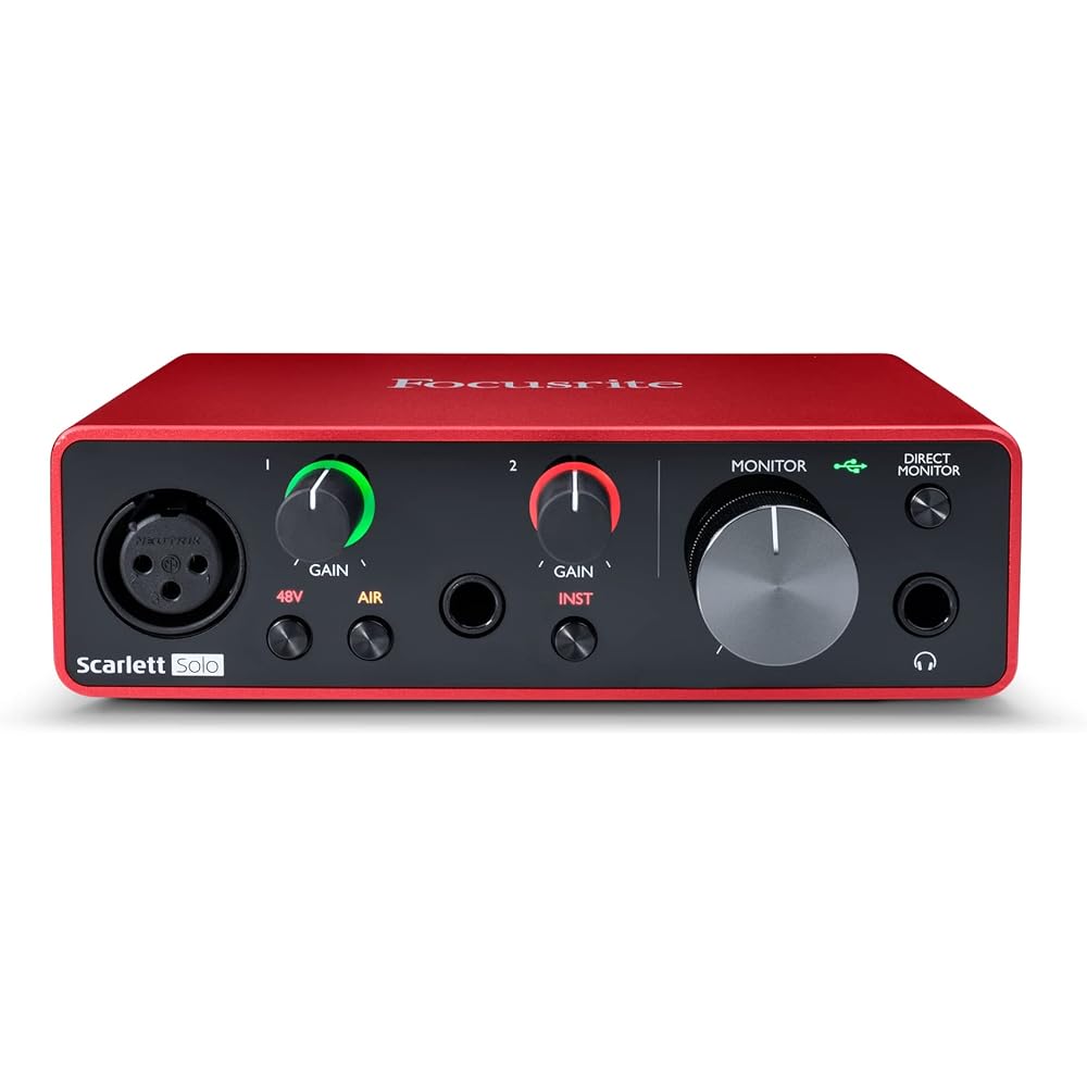 Focusrite Focus Light Audio Interface 2 In/2 Out 24 Bit/192 kHz Scarlett Solo (3rd Gen) [Domestic...