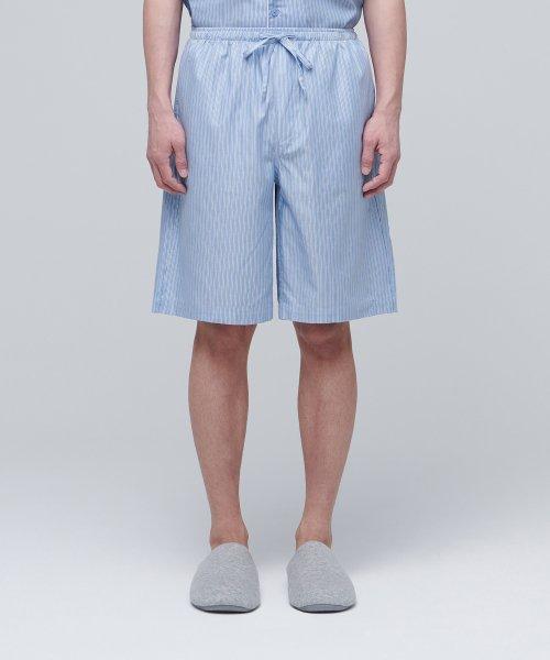 [Musinsa Standard] Cotton Tencel Half Pajama Set [Sky Blue Stripe] [Shipped from Korea] 100% Authentic