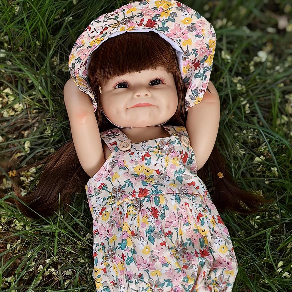 KEIUMI Reborn Baby Girl Dolls 55 Cm Full Silicone Vinyl Body Bathe Lifelike Princess Bebe Newborn Dolls Fashion XMAS Easter Gifts