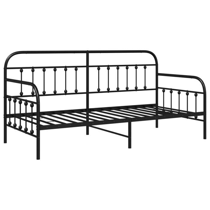 VidaXL Daybed Frames Black 90x200 Cm Steel 42002631