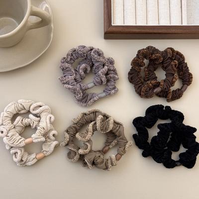 Lace Small Intestine Hair Bands, Cute Lotus Leaf Curly Hair Ties, Fabric Hair Tie Bands